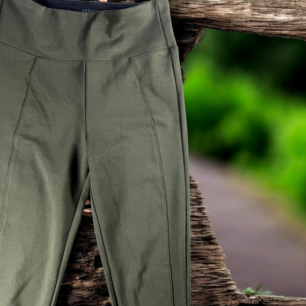 Spanx‎ Assets Olive Leggings Women M High Waist Pants Polyester Rayon Elastane